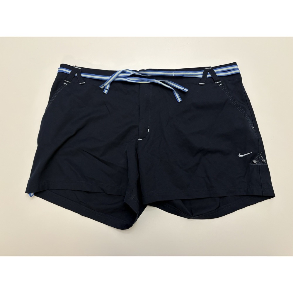 Vintage 90s Y2K Nike Womens Size XL Micro Mini Shorts Blue Belted Tennis Golf